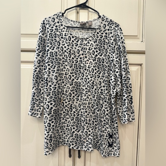 Chico's Tops - Chico's Black and White Animal Print Blouse